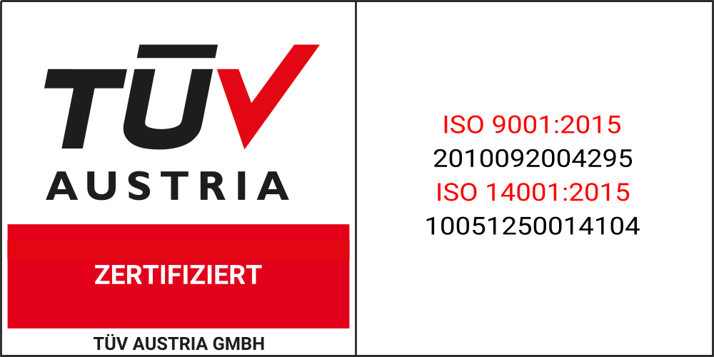 Logo TÜV AUstria Zertifiziert - EN ISO 90001